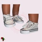 White polka dot converse